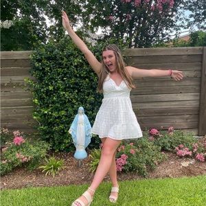 Forever 21 white tiered eyelet dress